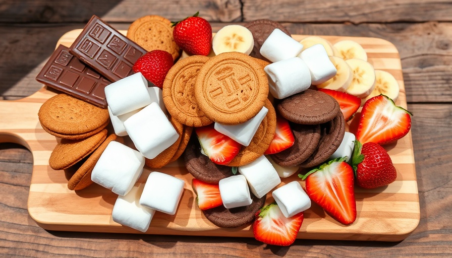 Delicious s'mores hacks with cookies, fruit, and chocolate on display