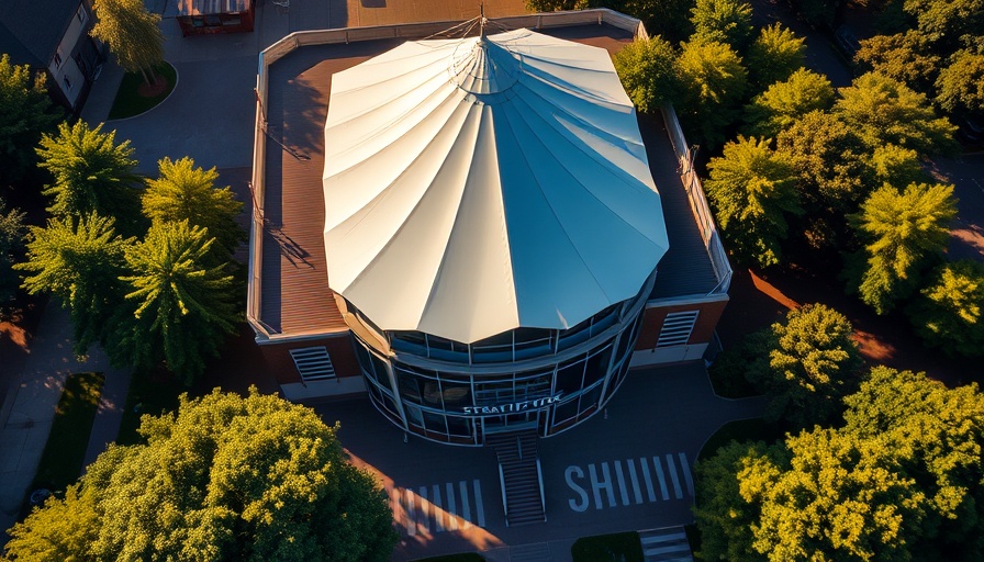 Aerial view of Stratford Festival Theatre, a travel destination.