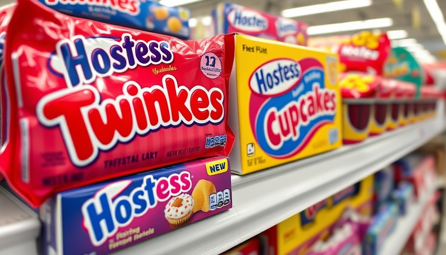Hostess products on shelf highlighting snack brand.