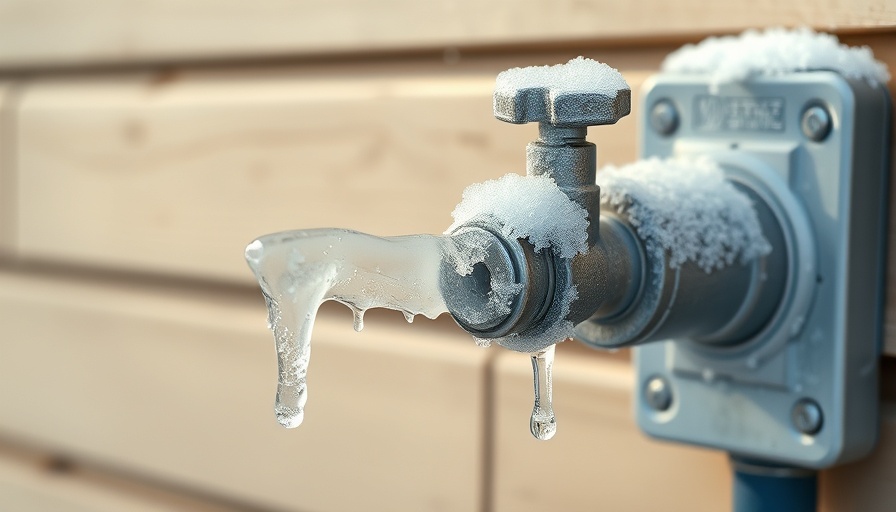 Winterizing hose spigot with snow on a wall.