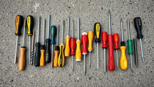 Best Screwdriver Sets 2025 on concrete with various designs.