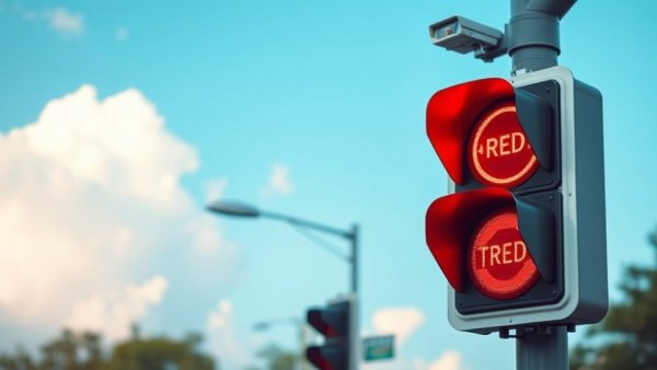 Red light and no turn on red sign highlighting red light laws.