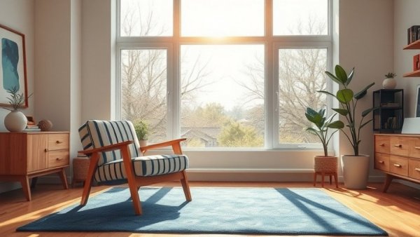 Contemporary living room showcasing current craft trends for homeowners.