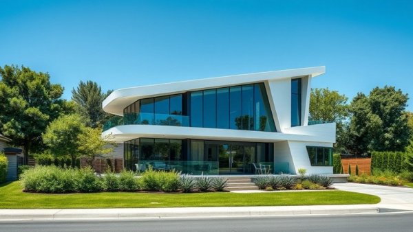 Innovative 3D-printed housing solutions in a suburban setting.