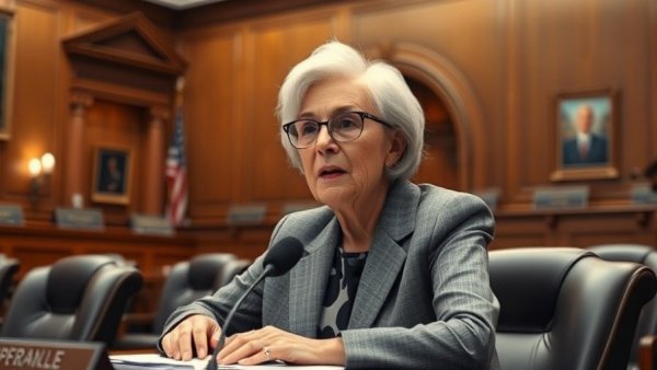 Chairwoman in government meeting discussing Superfund PFAS liability.