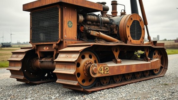 1930 Caterpillar Thirty tractor on gravel in farm setting.