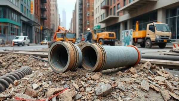 EPA Lead Pipe Removal Funding work in progress at a city construction site.