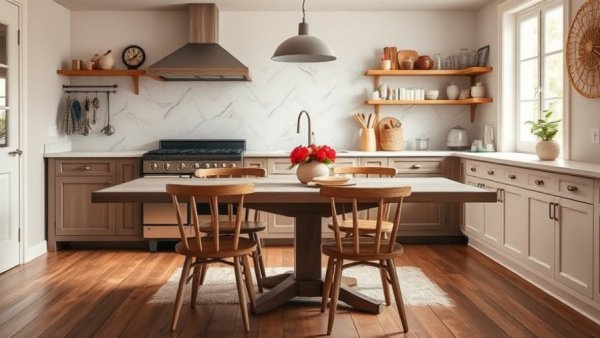 Inviting kitchen renovation in Columbus Ohio with wooden table