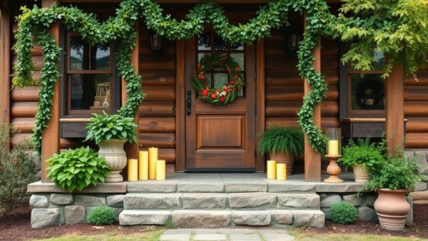 DIY outdoor holiday decorations with greenery and rustic charm