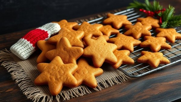 Using Fresh Ginger in Gingerbread: Assorted gingerbread cookies with mittens and festive decor.