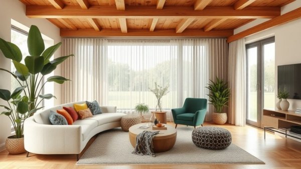 Chic living room staging essentials with modern and vintage decor.