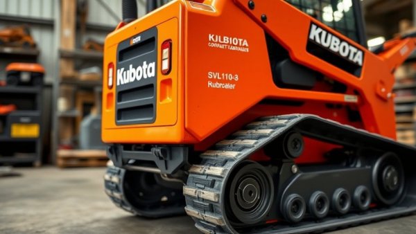 Kubota SVL110-3 Compact Track Loader close-up view in workshop.