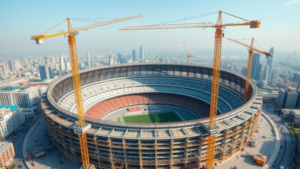 Aerial photo of stadium construction project milestones November 2025.