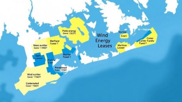 Map of wind energy lease areas near Martha's Vineyard showing project zones.