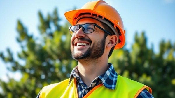 ENR Top Young Professionals outdoor scene with smiling worker in safety gear.