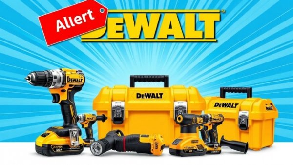 DeWalt Tools Holiday Clearance promo with vibrant tool collage.