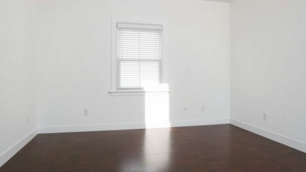 Simple room corner with blank white walls before DIY paint project.