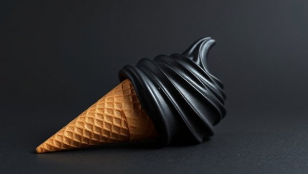 Futuristic black ice cream cone showcasing lifestyle innovations 2025.