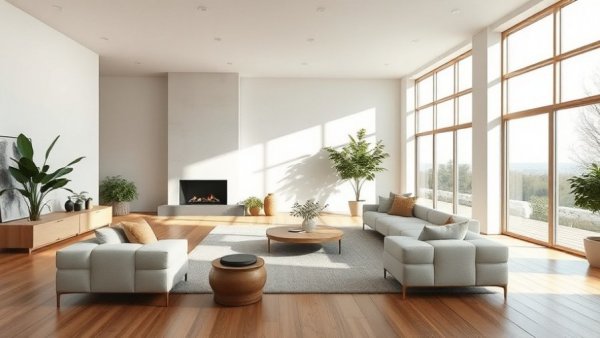 Modern living room showcasing AI interior design tools.
