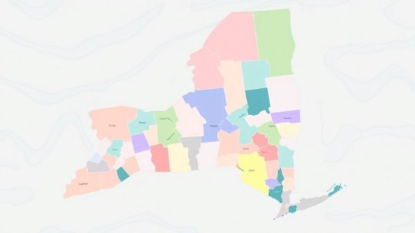 Map showing New York state's color-coded regions, related to water infrastructure funding