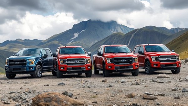 2026 Ford F-150 trims and engines in rugged mountain terrain.