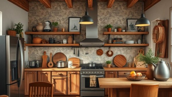 Cozy kitchen blend with modern vintage style - kitchen trends 2026.