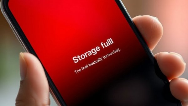 Smartphone with storage full alert in hand, how long do phones last.