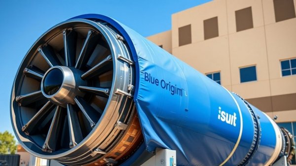 Blue Origin engine display at Florida DEP hearing.