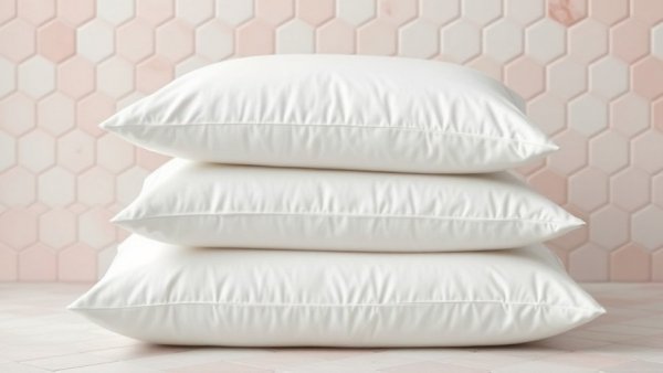 Stack of clean pillows in pastel setting - learn how to wash pillows.