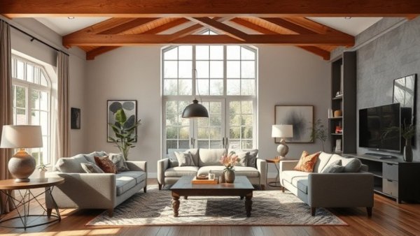 Family Duplex Design living room with cozy modern decor