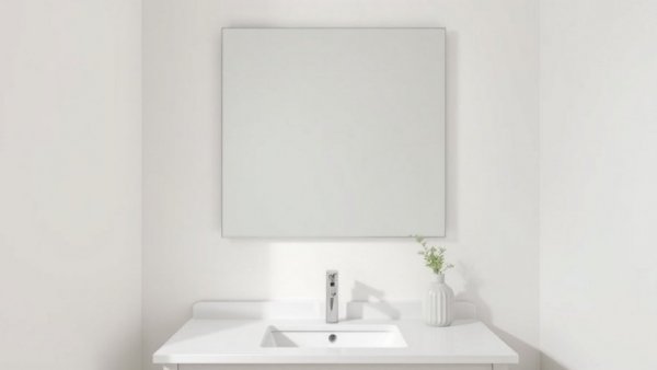 Minimalist bathroom before DIY accent wall.