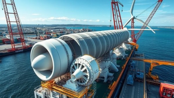 Aerial view of Virginia Offshore Wind Project components at port.