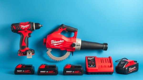 Collection of free Milwaukee tools on a blue background.