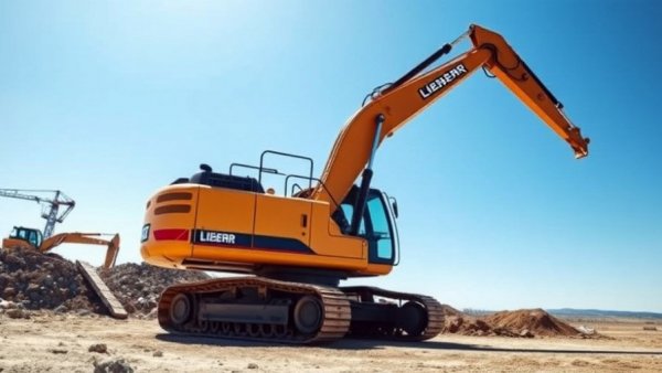 Liebherr Generation 8 Excavator on a construction site under blue sky.