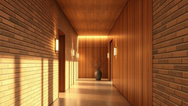 Modernist ski house renovation Australia with minimalist hallway.