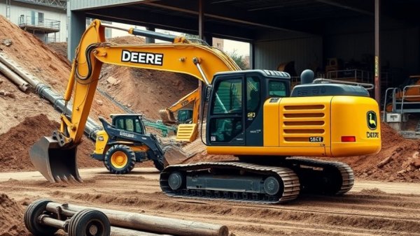 Deere 26 P-Tier excavator demonstrating power with 'more power faster response' text.
