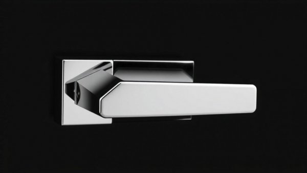 EDGE Door Handle Design with sleek geometric style on black background.