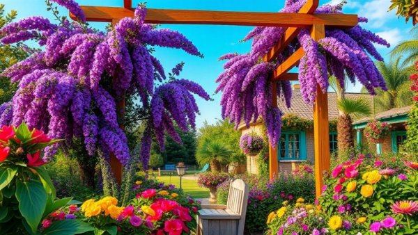 Lush garden at Beverley McConnell's Ayrlies Garden with vibrant flowers.