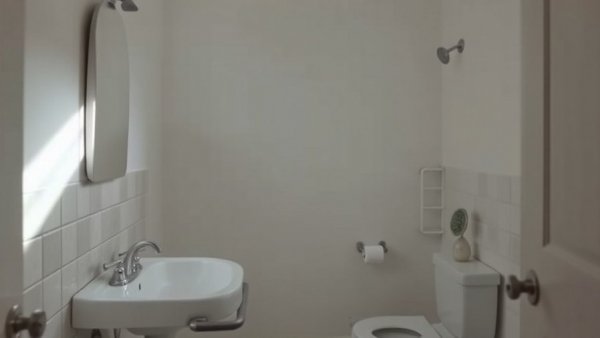 Plain bathroom before $150 makeover, minimal decor.