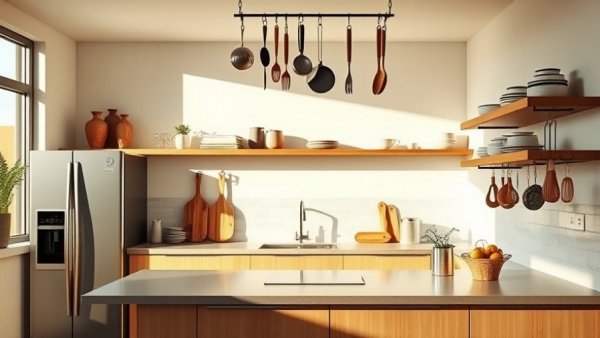 Modern kitchen transformation into rental space with minimalistic design.