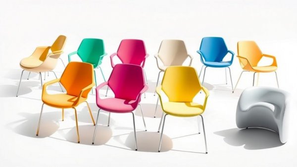 Mysa Chair by Studio Kohlhass in pastel hues on white background