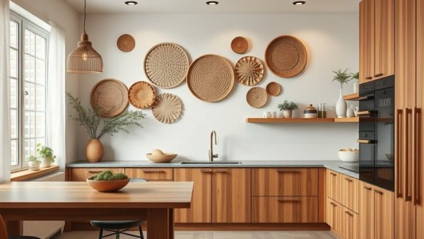 Chic minimalist kitchen design trends 2026 with natural elements.