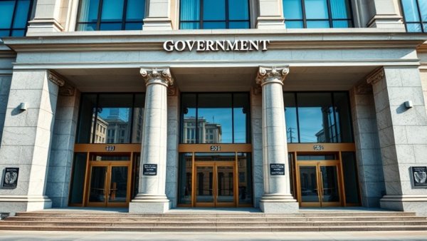 AI drafting transportation safety regulations, government building entrance