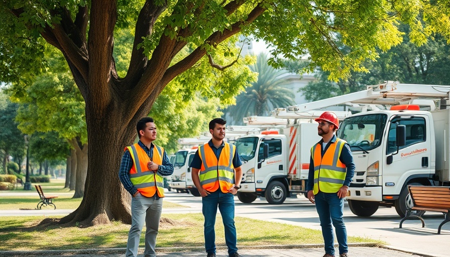 Workers in safety vests resting under a tree in a park, illustrating the revised OSHA heat rule.