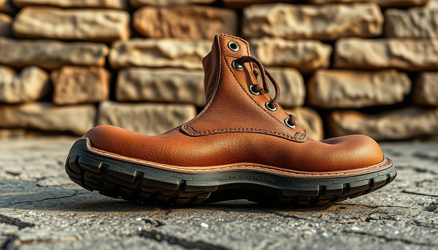 Durable leather boot for effective home renovation techniques on stone slabs.