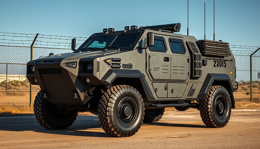 Armored vehicle showcasing advanced crime-fighting technology.