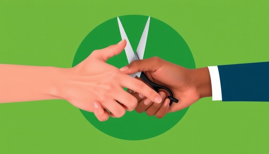 St. Louis MBE and WBE certification halt concept, hands cut by scissors.