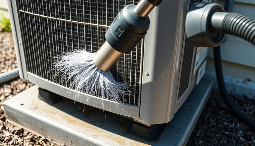 Air conditioning unit maintenance, cleaning with vacuum.