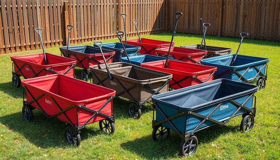Best folding wagons displayed in a grassy yard.