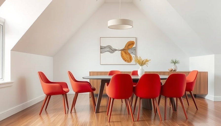 Contemporary attic transformation with Warsaw design featuring bright, minimalistic dining space.